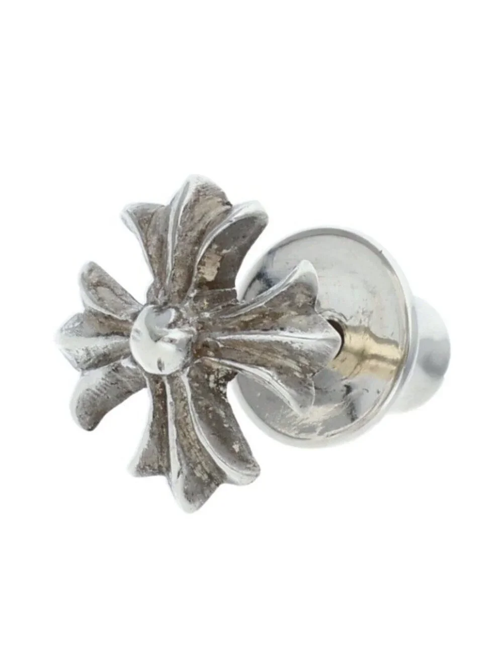 Chrome Hearts No2 CH Pls CH Plus Stud Silver Earrings